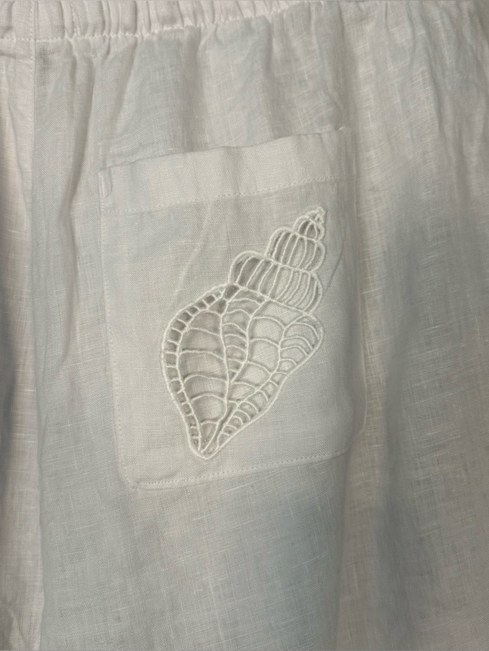 New! Calypso St Barth White 100% Linen Shorts - Size Large - Picture 3 of 7